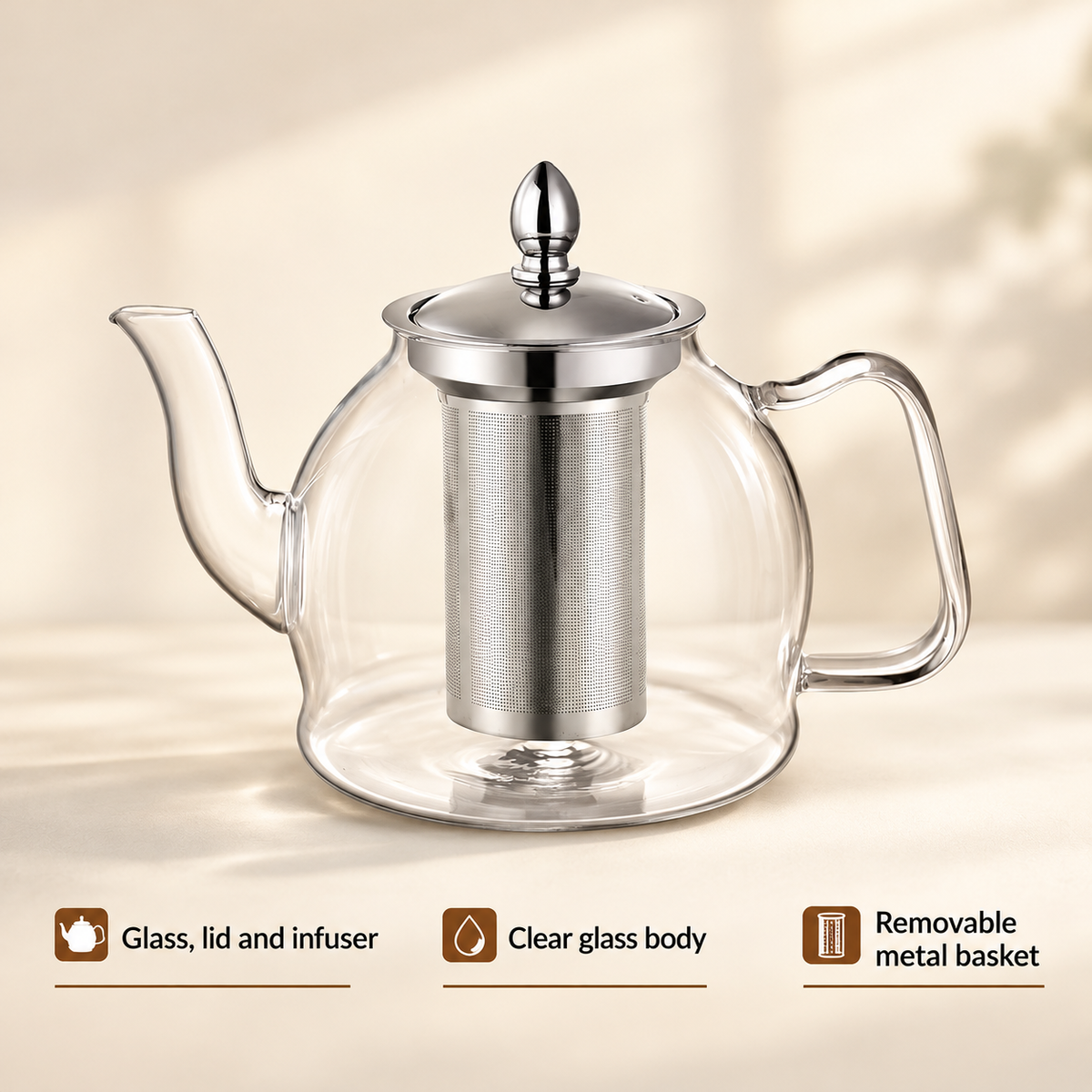 Glass, lid and infuser