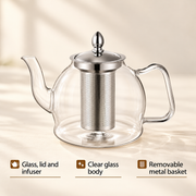 Glass Teapot with Removable Metal Infuser — image 6