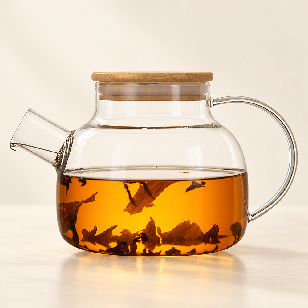 Bamboo-Lid Glass Teapot — image 2
