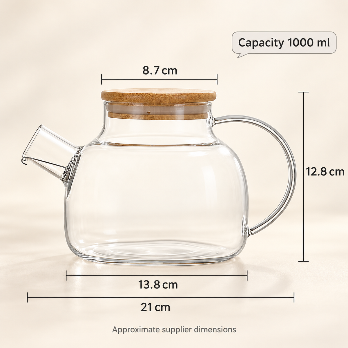Bamboo-Lid Glass Teapot — image 6