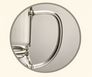 A broad glass handle