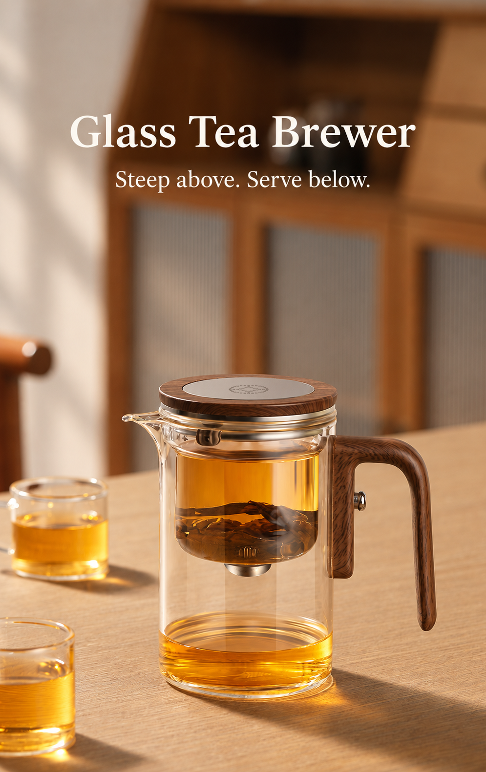Steep above. Serve below.