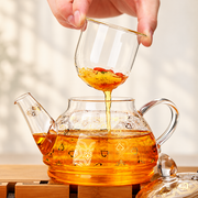 Gold-Patterned Glass Tea-for-One Set — image 5