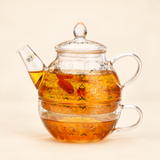 Gold-Patterned Glass Tea-for-One Set — image 6