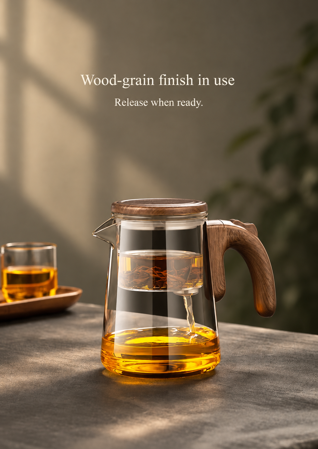 Wood-grain finish in use