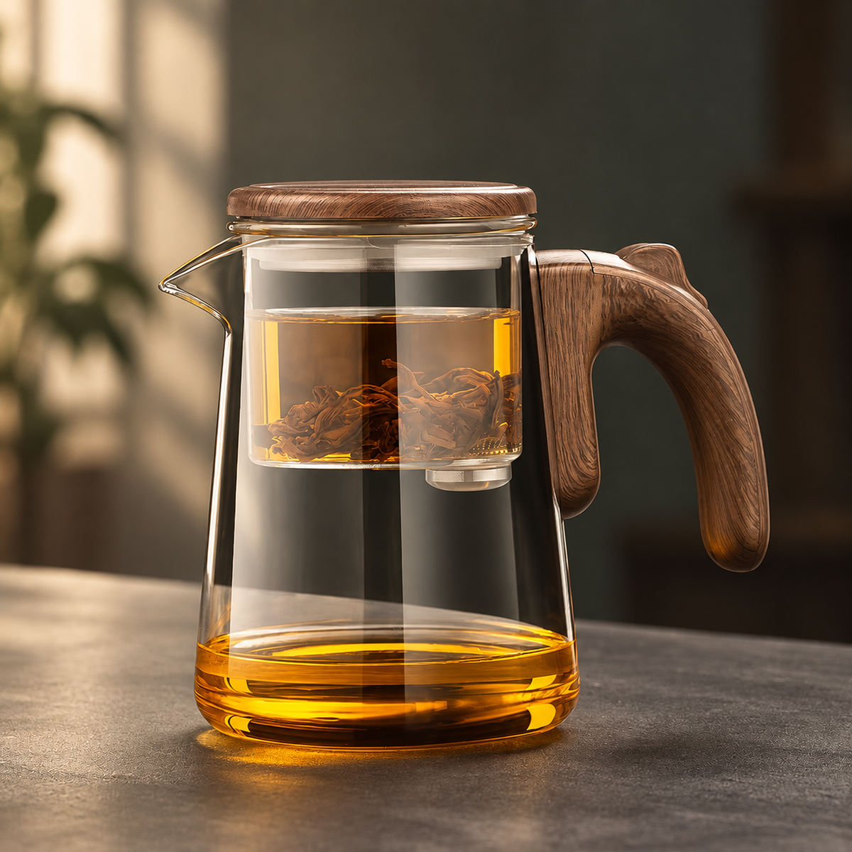 Wood-grain finish / Short spout