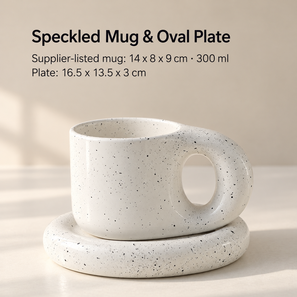 Speckled Mug & Oval Plate