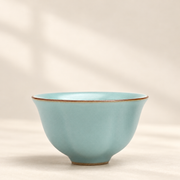 Sky-Blue Crackle-Glaze Tea Cup — image 1