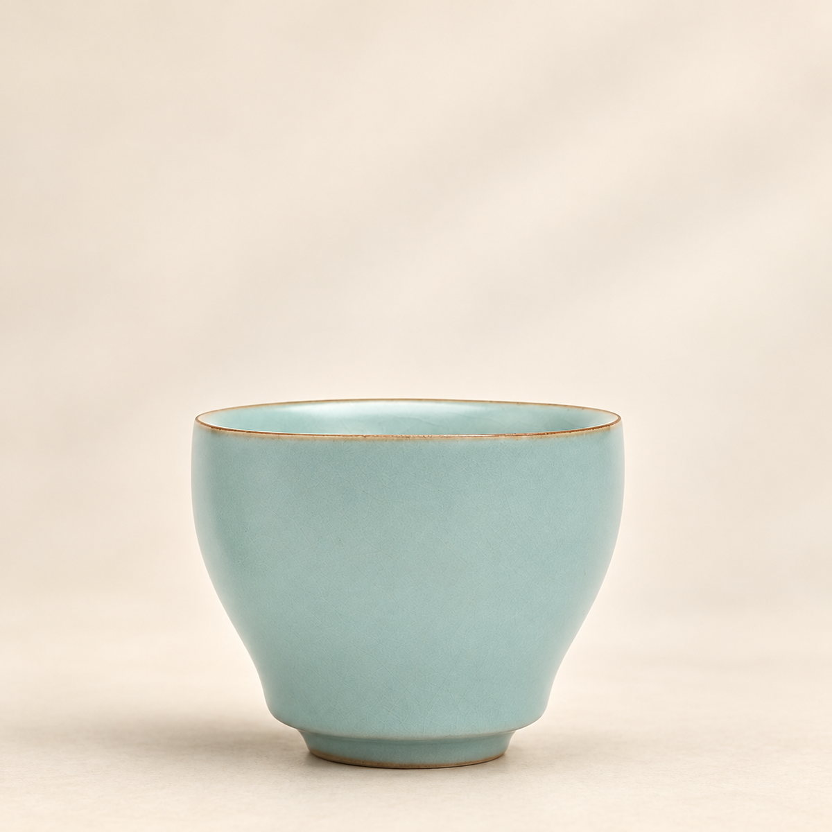 Sky-Blue Crackle-Glaze Tea Cup — image 2