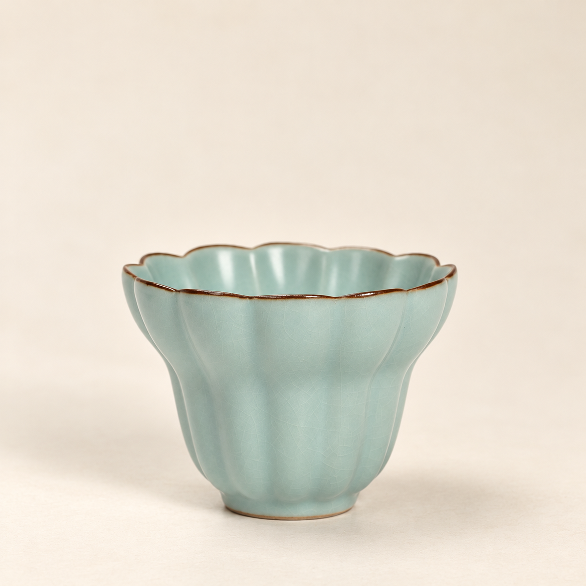 Sky-Blue Crackle-Glaze Tea Cup — image 5