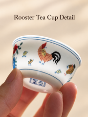 Rooster Tea Cup Detail