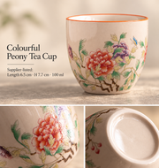 Colourful Peony Tea Cup