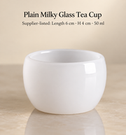 Plain Milky Glass Tea Cup