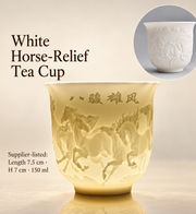 White Horse-Relief Tea Cup