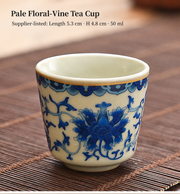 Pale Floral-Vine Tea Cup