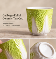 Cabbage-Relief Ceramic Tea Cup