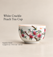 White Crackle Peach Tea Cup