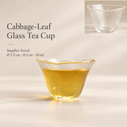Cabbage-Leaf Glass Tea Cup