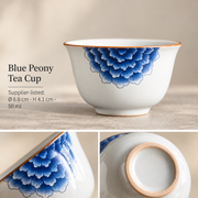 Blue Peony Tea Cup
