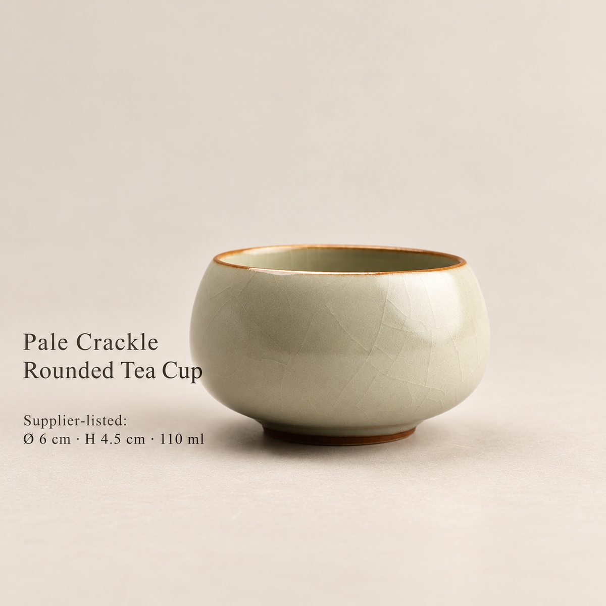 Pale Crackle Rounded Tea Cup