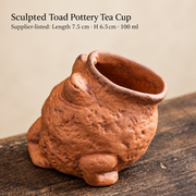 Sculpted Toad Pottery Tea Cup