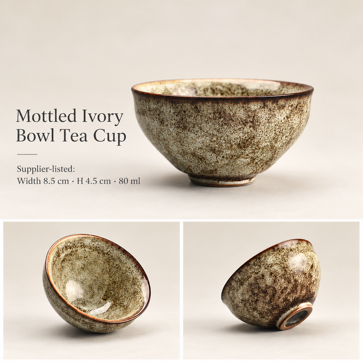 Mottled Ivory Bowl Tea Cup