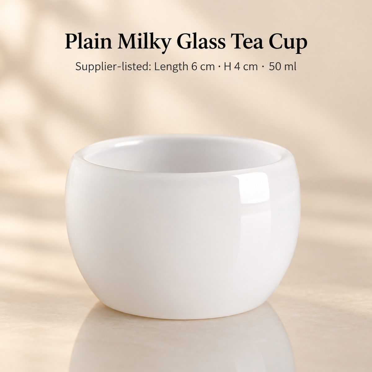 Plain Milky Glass Tea Cup