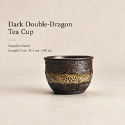 Dark Double-Dragon Tea Cup
