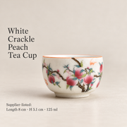 White Crackle Peach Tea Cup