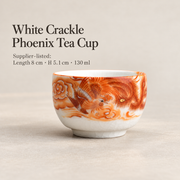 White Crackle Phoenix Tea Cup