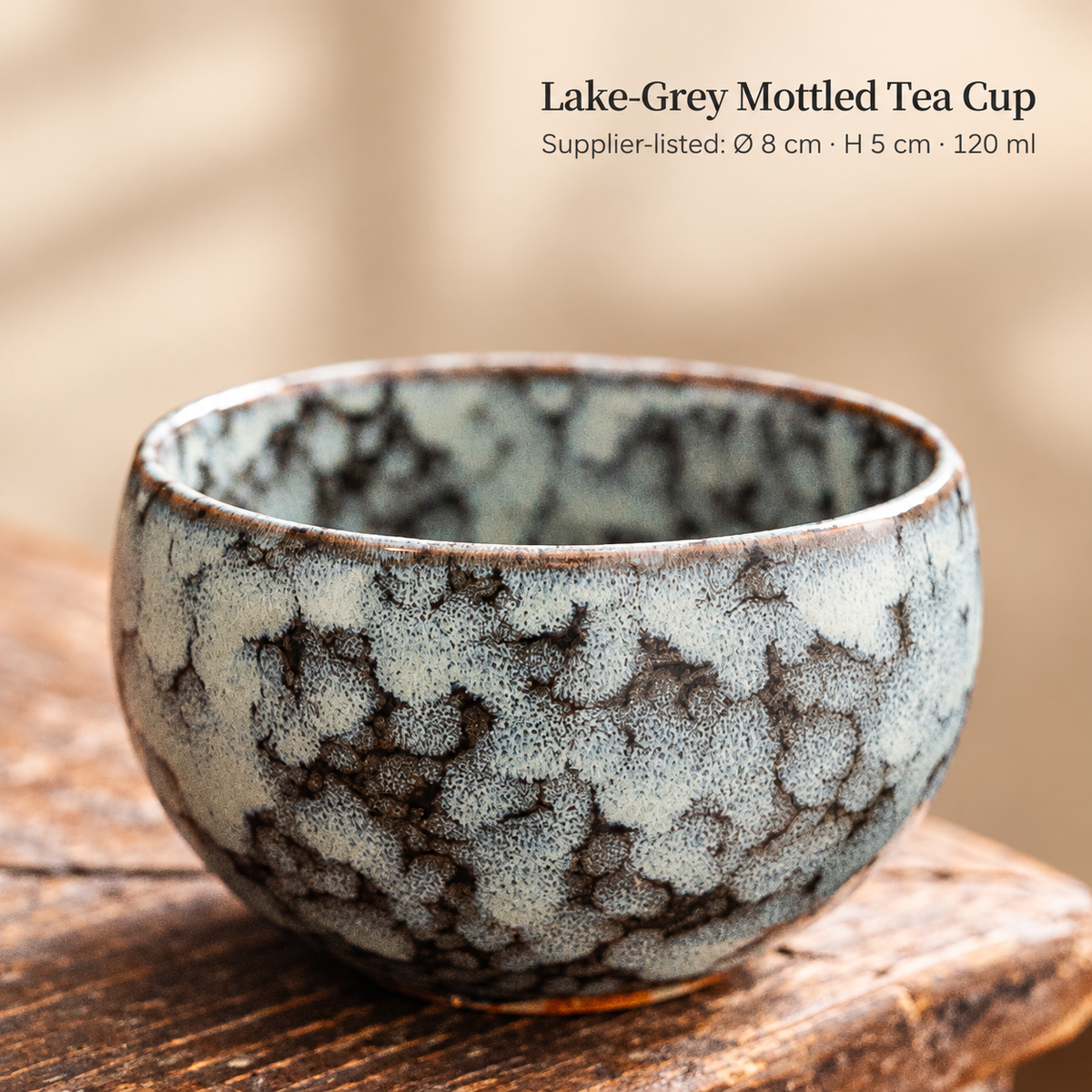 Lake-Grey Mottled Tea Cup