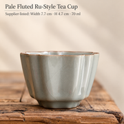 Pale Fluted Ru-Style Tea Cup