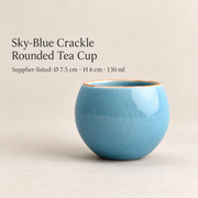 Sky-Blue Crackle Rounded Tea Cup