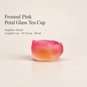 Frosted Pink Petal Glass Tea Cup