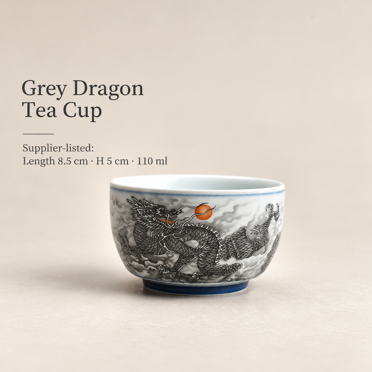 Grey Dragon Tea Cup