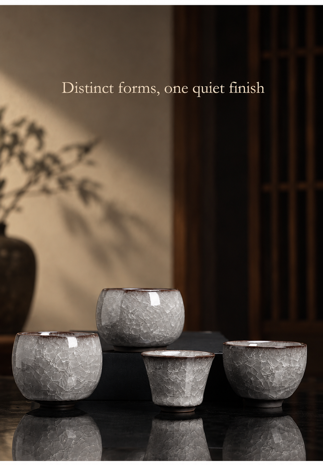 Distinct forms, one quiet finish