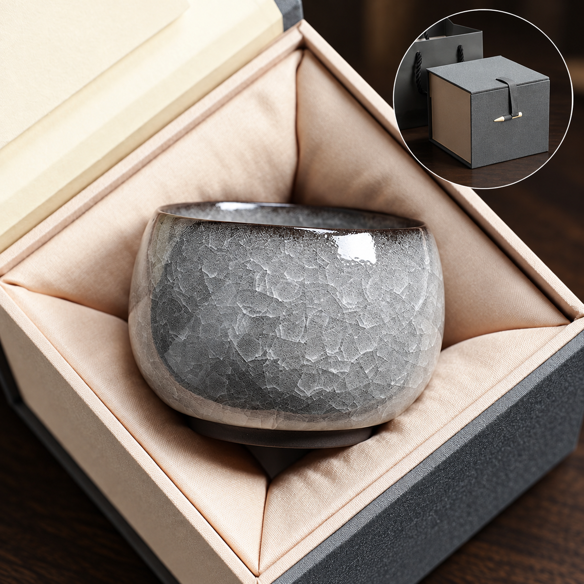 Chanding / Rounded cup / Single cup in blue-grey box