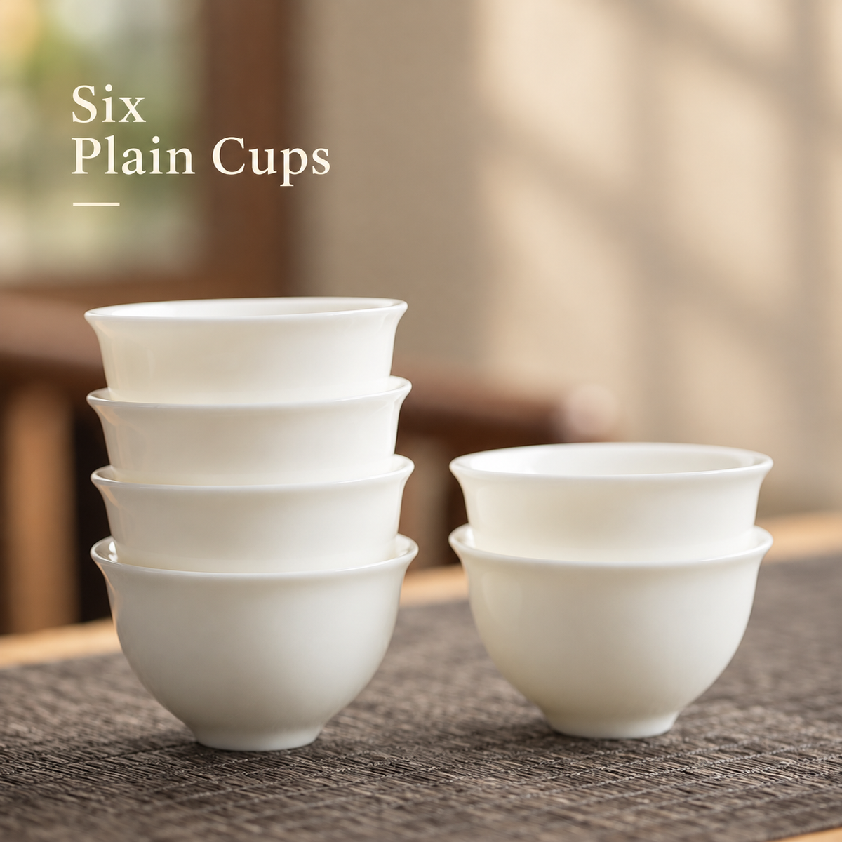 White Porcelain Tea Cups & Koi Sets — image 1