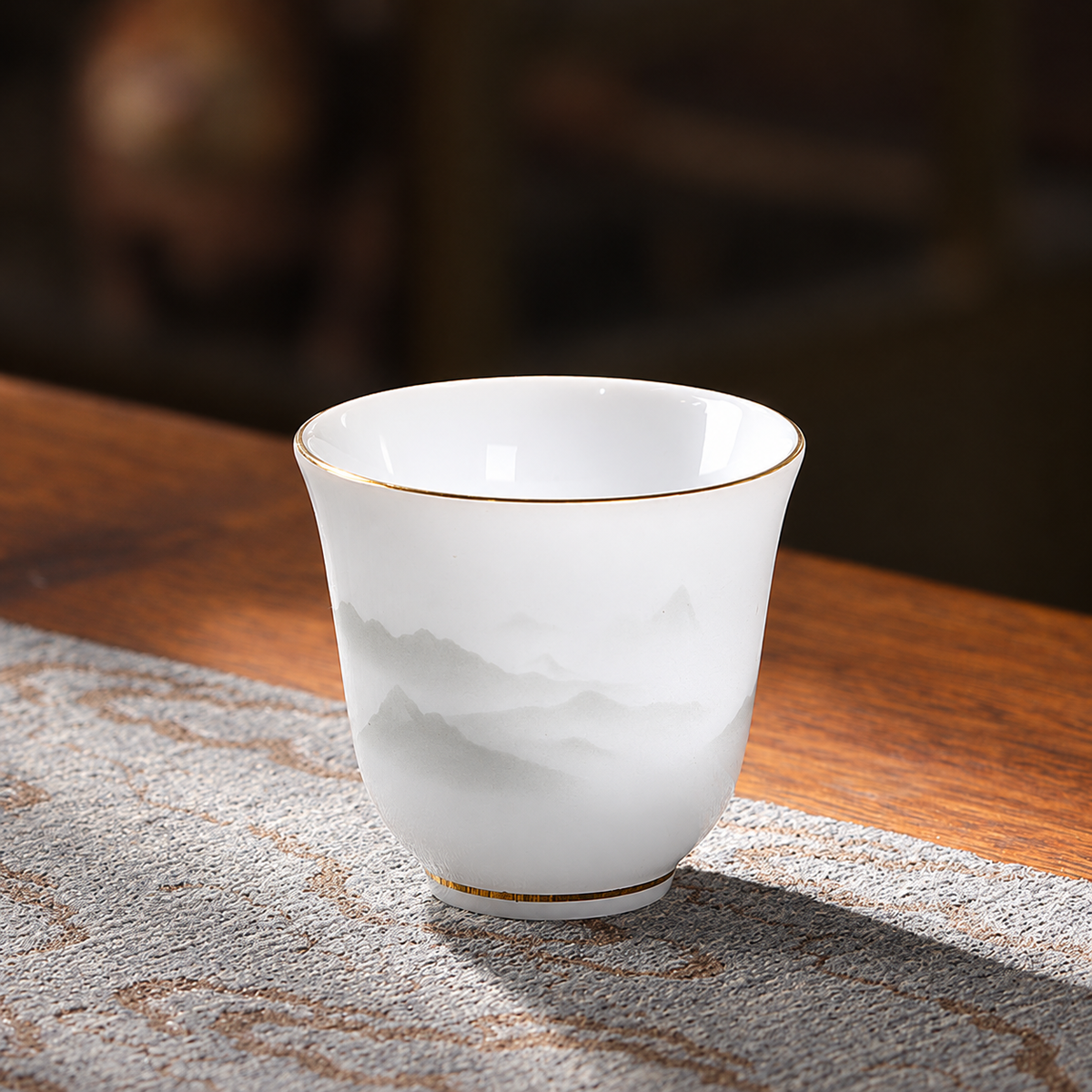 Huashen / Ice-white porcelain / Misty grey mountains / Single cup