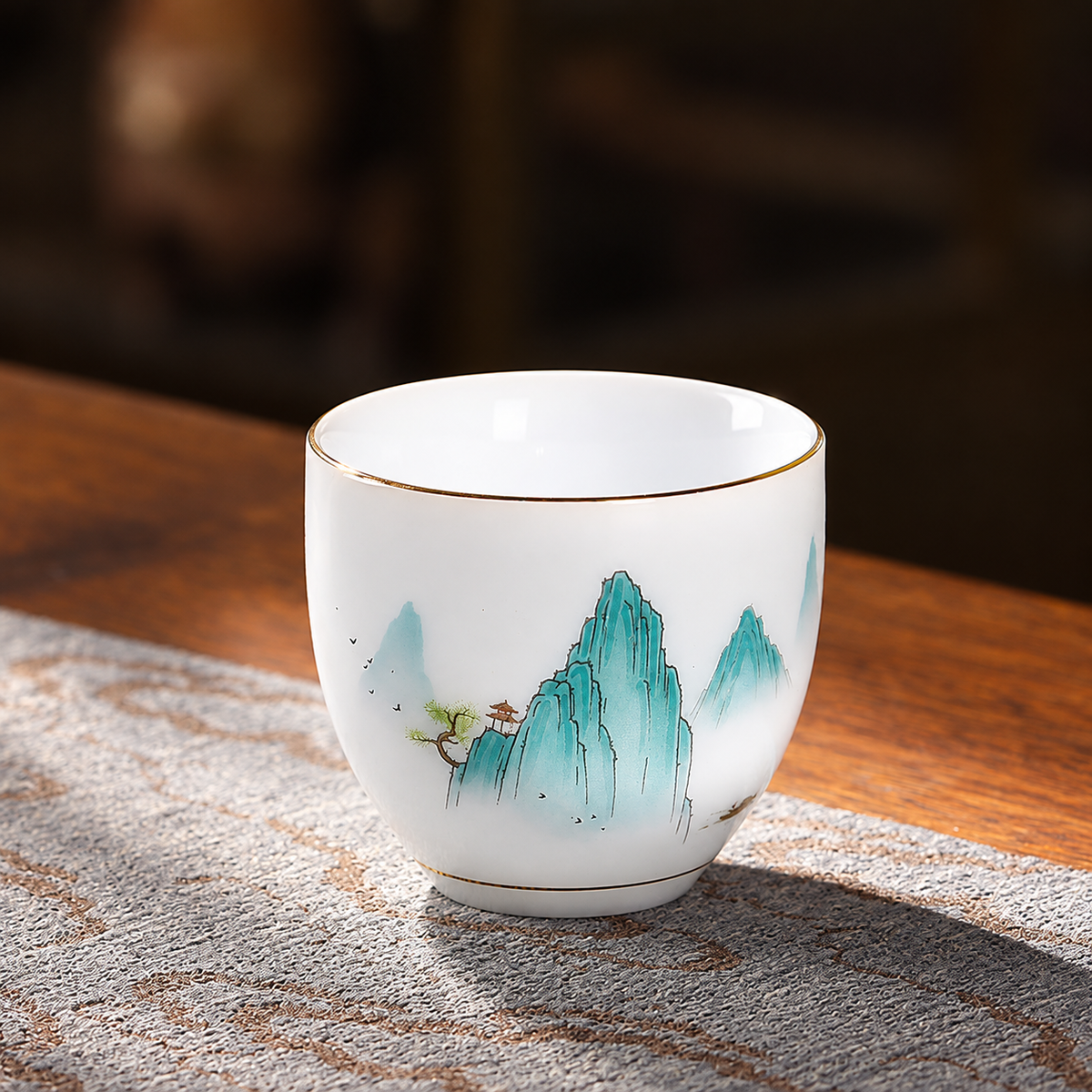 Yunchuan / Ice-white porcelain / Turquoise mountains / Single cup