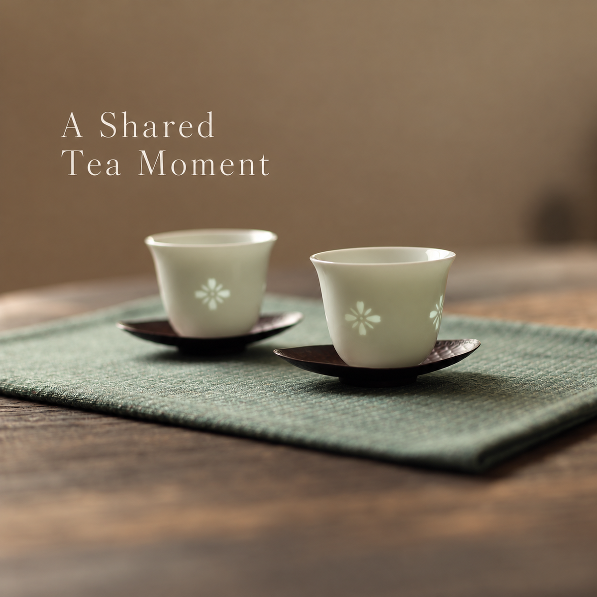 Floral Celadon Cups, Gaiwan & Teapot — image 2