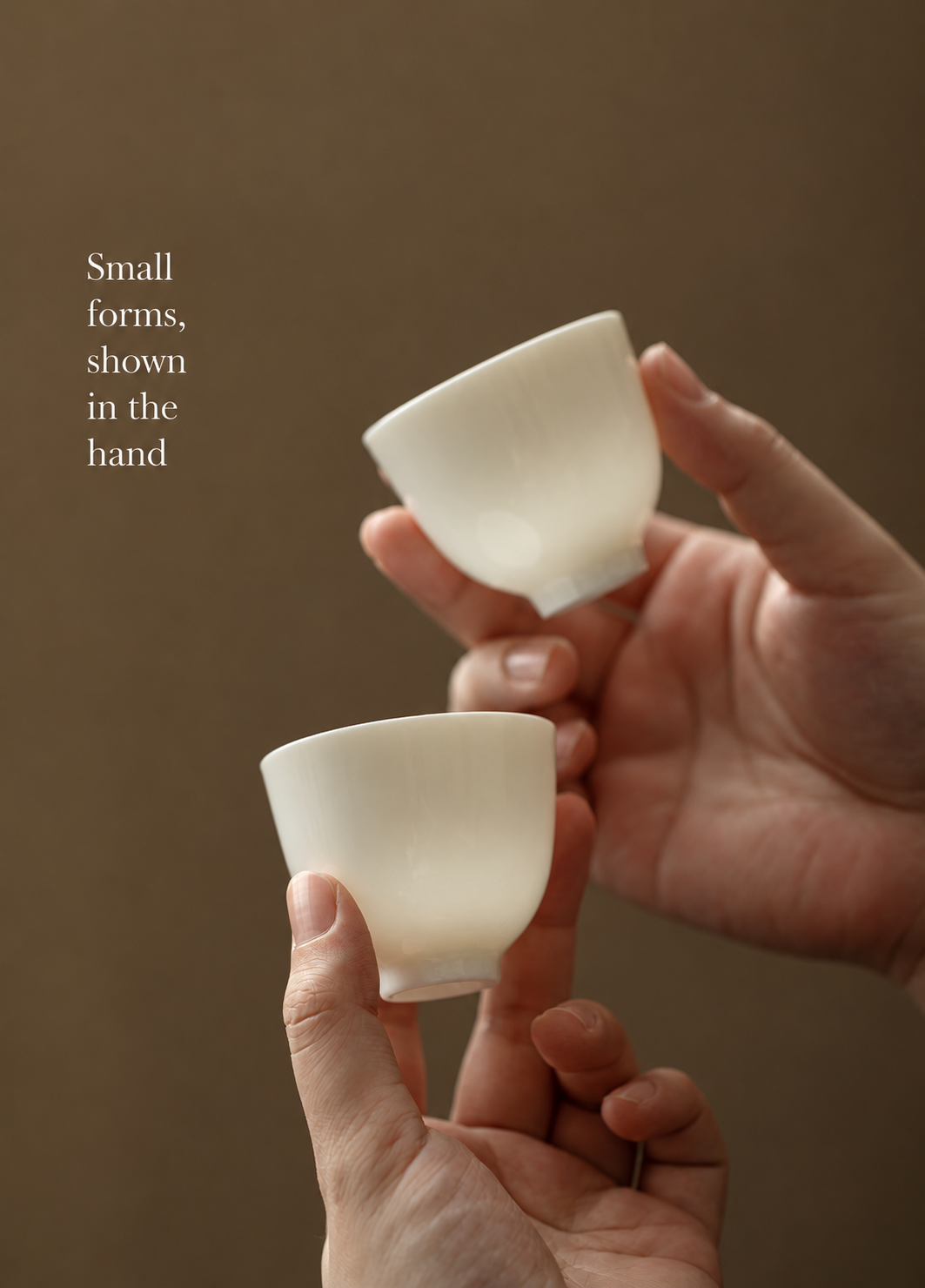 Small forms, shown in the hand