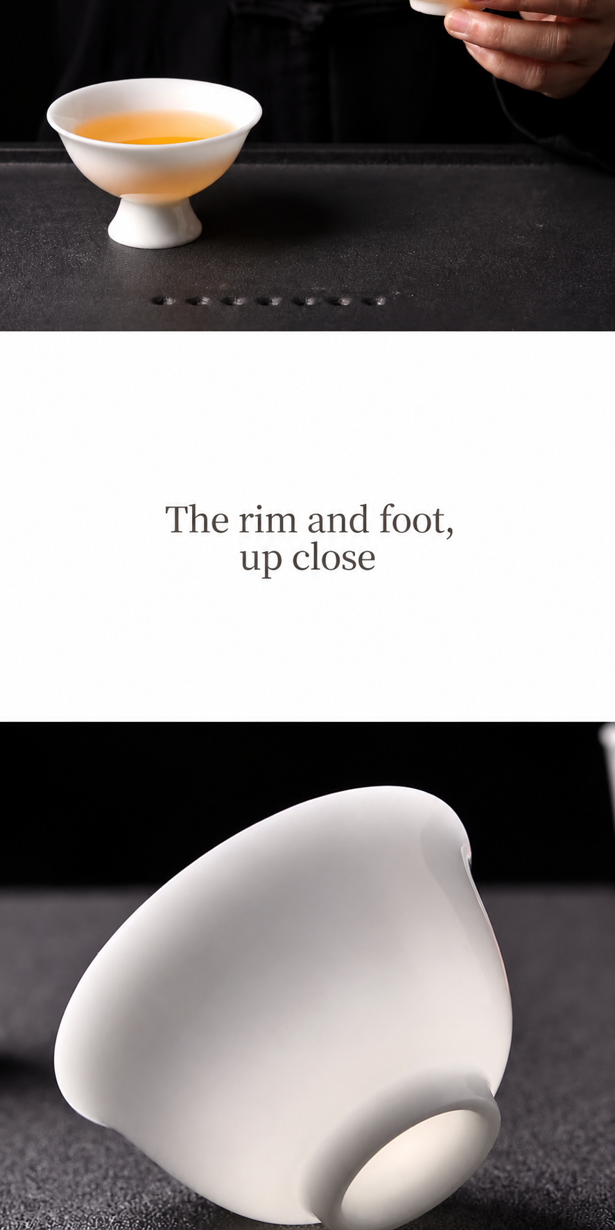 The rim and foot, up close