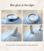 Blue glaze at the edges