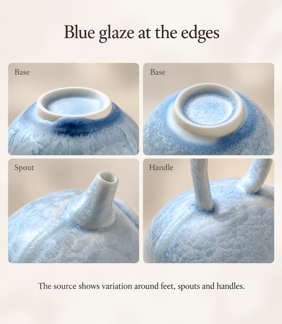 Blue glaze at the edges