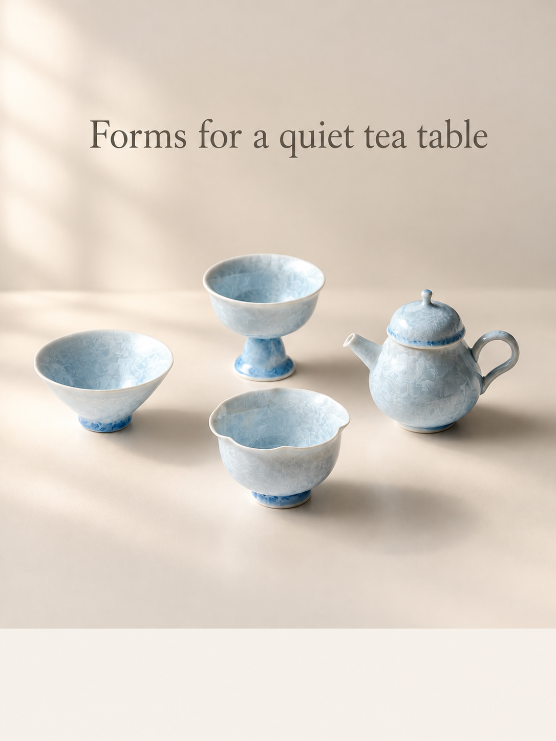 Ice-Blue Crystalline Ceramic Teaware — image 2