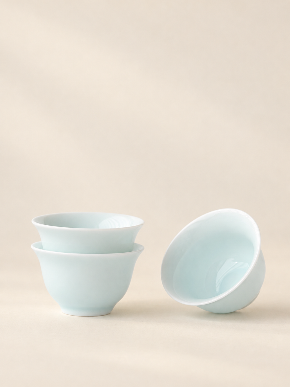 Pale Celadon Ceramic Tea Cups — image 1