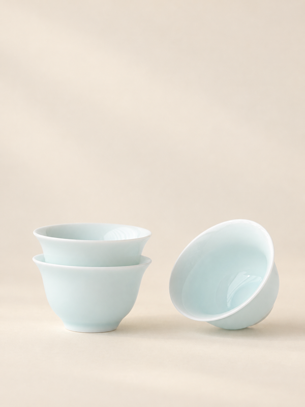 Pale Celadon Ceramic Tea Cups