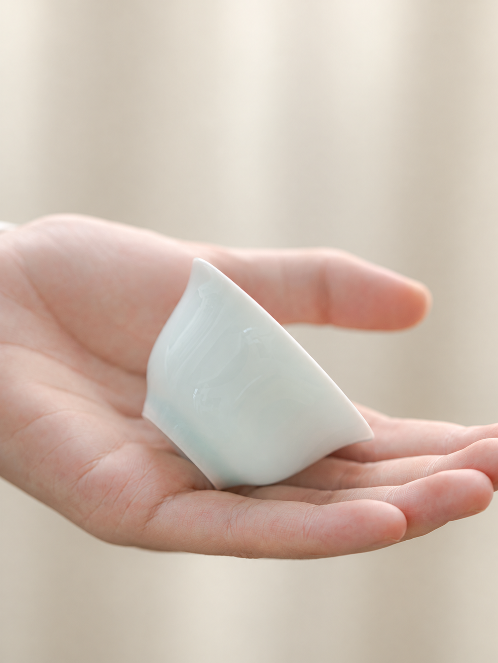 Pale Celadon Ceramic Tea Cups — image 2