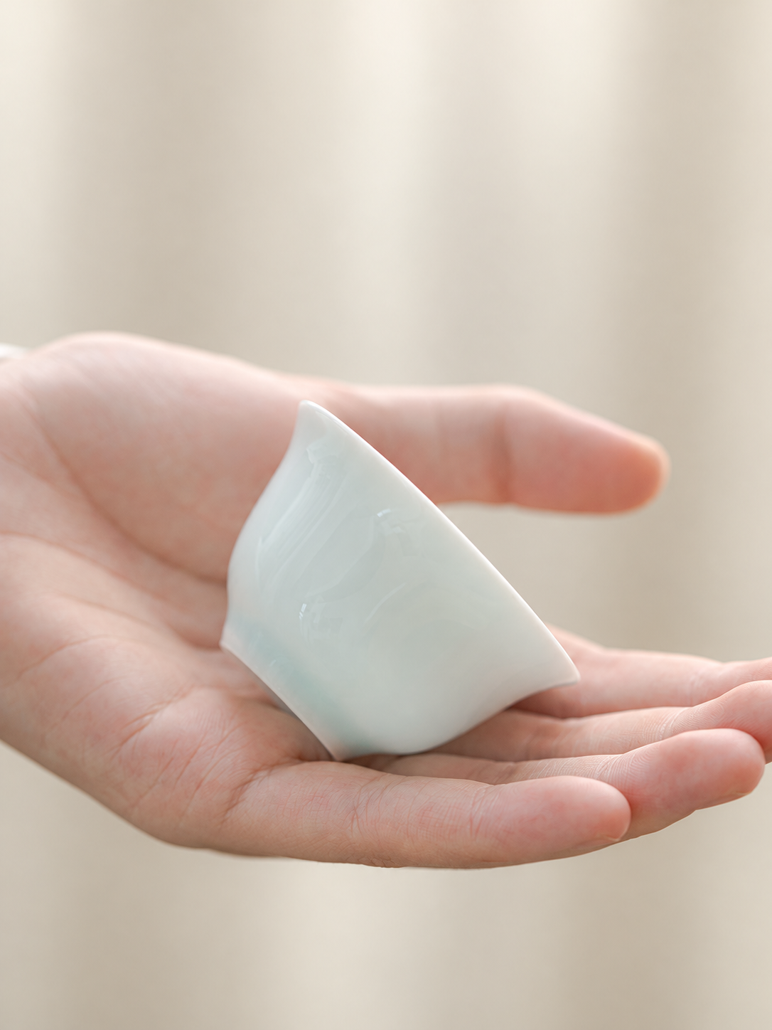 Pale Celadon Ceramic Tea Cups — image 2